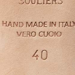 Pre Owned Malone Souliers Pink Suede Maureen Pointed Toe Mule Sandals Size 40