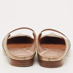 Pre Owned Malone Souliers Metallic Leather Maureen Flat Mules Size 36.5