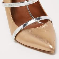 Pre Owned Malone Souliers Metallic Leather Maureen Mules Size 38