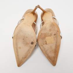 Pre Owned Malone Souliers Metallic Leather Maureen Mules Size 38