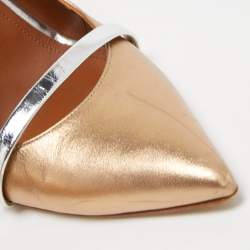 Pre Owned Malone Souliers Metallic Leather Maureen Mules Size 38