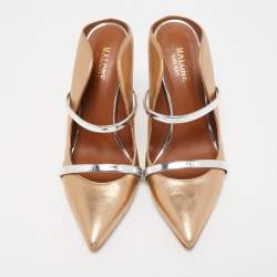 Pre Owned Malone Souliers Metallic Leather Maureen Mules Size 38