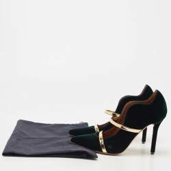 مملوكة مسبقًا Malone Souliers Green Velvet Maureen Pumps Size 36