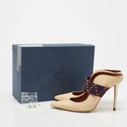 Pre Owned Malone Souliers Beige Raffia Mara Pumps Size 39.5