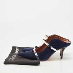 Pre Owned Malone Souliers Navy Blue Leather Maureen Pumps Size 37.5