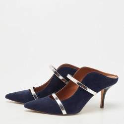 Pre Owned Malone Souliers Navy Blue Leather Maureen Pumps Size 37.5
