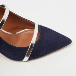 Pre Owned Malone Souliers Navy Blue Leather Maureen Pumps Size 37.5