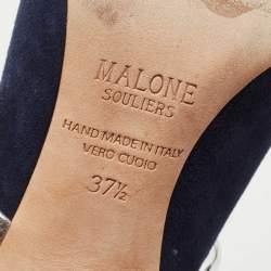 Pre Owned Malone Souliers Navy Blue Leather Maureen Pumps Size 37.5