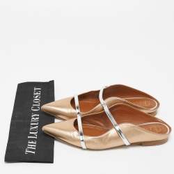 Pre Owned Malone Souliers Metallic Bronze Leather Maureen  Pointed Toe Mules Size 39
