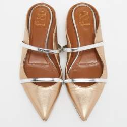 Pre Owned Malone Souliers Metallic Bronze Leather Maureen  Pointed Toe Mules Size 39