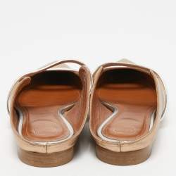 Pre Owned Malone Souliers Metallic Bronze Leather Maureen  Pointed Toe Mules Size 39