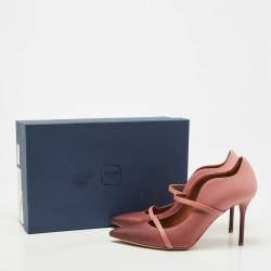 Pre Owned Malone Souliers Pink/Burgundy Leather Maureen Pointed Toe Pumps Size 40