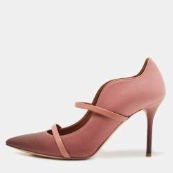 Pre Owned Malone Souliers Pink/Burgundy Leather Maureen Pointed Toe Pumps Size 40