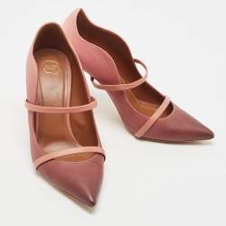 Pre Owned Malone Souliers Pink/Burgundy Leather Maureen Pointed Toe Pumps Size 40