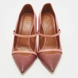 Pre Owned Malone Souliers Pink/Burgundy Leather Maureen Pointed Toe Pumps Size 40