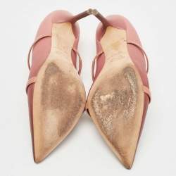 Pre Owned Malone Souliers Pink/Burgundy Leather Maureen Pointed Toe Pumps Size 40