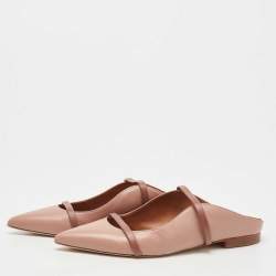 Pre Owned Malone Souliers Two Tone Leather Maureen Flat Mules Size 39