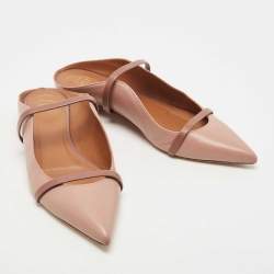 Pre Owned Malone Souliers Two Tone Leather Maureen Flat Mules Size 39