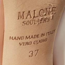 Pre Owned Malone Souliers Beige Patent Lorena MS Block Heel Pumps Size 37