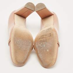 Pre Owned Malone Souliers Beige Patent Lorena MS Block Heel Pumps Size 37