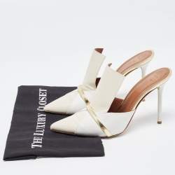 Pre Owned Malone Souliers Tricolor Leather Danielle Mules Size 39