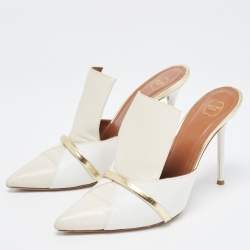 Pre Owned Malone Souliers Tricolor Leather Danielle Mules Size 39