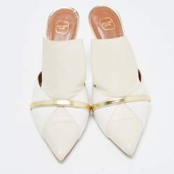 Pre Owned Malone Souliers Tricolor Leather Danielle Mules Size 39