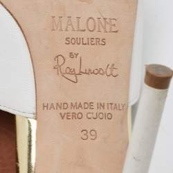 Pre Owned Malone Souliers Tricolor Leather Danielle Mules Size 39