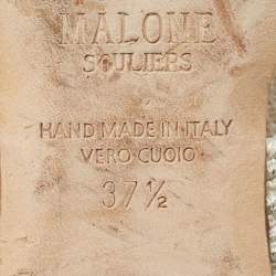 Pre Owned Malone Souliers Two Tone Woven Canvas Maisie Flat Mules Size 37.5