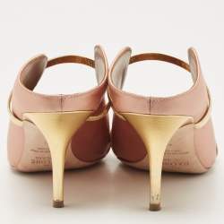 Pre Owned Malone Souliers Beige Satin Maureen Pointed Toe Mules Size 40