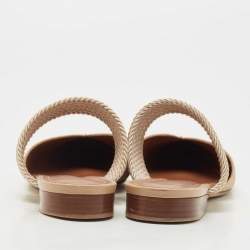Pre Owned Malone Souliers Beige Raffia Maisie Flat Mules Size 41