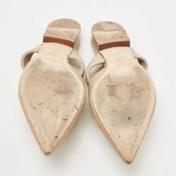 Pre Owned Malone Souliers Beige Raffia Maisie Flat Mules Size 41
