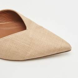 Pre Owned Malone Souliers Beige Raffia Maisie Flat Mules Size 41