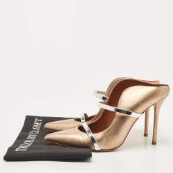 Pre Owned Malone Souliers Metallic Leather Maureen Mules Size 39