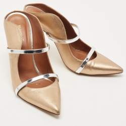 Pre Owned Malone Souliers Metallic Leather Maureen Mules Size 39