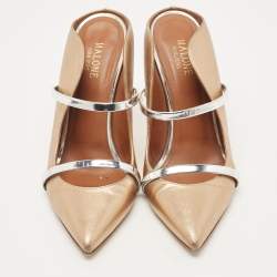 Pre Owned Malone Souliers Metallic Leather Maureen Mules Size 39