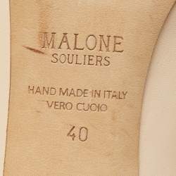 Pre Owned Malone Souliers Beige Leather Carmen Mules Size 40