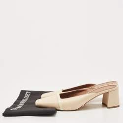 Pre Owned Malone Souliers Beige Leather Carmen Mules Size 40