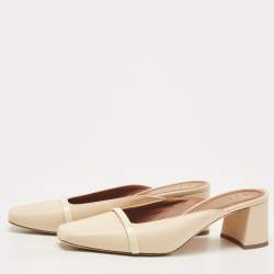 Pre Owned Malone Souliers Beige Leather Carmen Mules Size 40