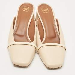 Pre Owned Malone Souliers Beige Leather Carmen Mules Size 40