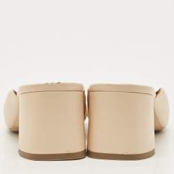 Pre Owned Malone Souliers Beige Leather Carmen Mules Size 40