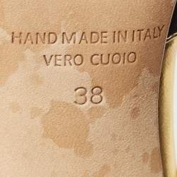 Pre Owned Malone Souliers Black/Gold Satin and Leather Imogen Sandals Size 38