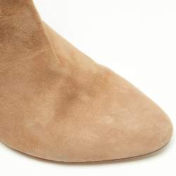 Pre Owned Malone Souliers Beige Suede and Leather Ankle Boots Size 39