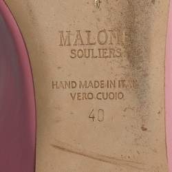 Pre Owned Malone Souliers Pink Leather Raya Ballet Flats Size 40