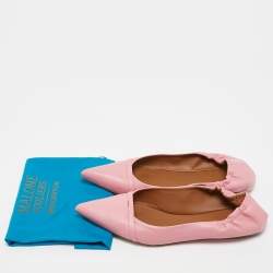 Pre Owned Malone Souliers Pink Leather Raya Ballet Flats Size 40