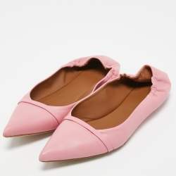Pre Owned Malone Souliers Pink Leather Raya Ballet Flats Size 40