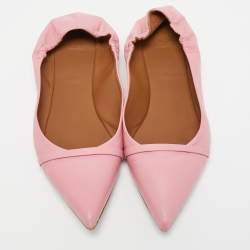 Pre Owned Malone Souliers Pink Leather Raya Ballet Flats Size 40