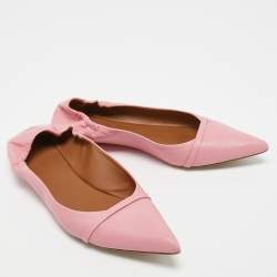 Pre Owned Malone Souliers Pink Leather Raya Ballet Flats Size 40