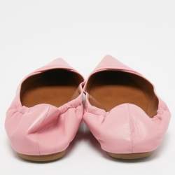Pre Owned Malone Souliers Pink Leather Raya Ballet Flats Size 40