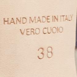 Pre Owned Malone Souliers Navy Blue/Red Leather Montana Lace Up Pumps Size 38